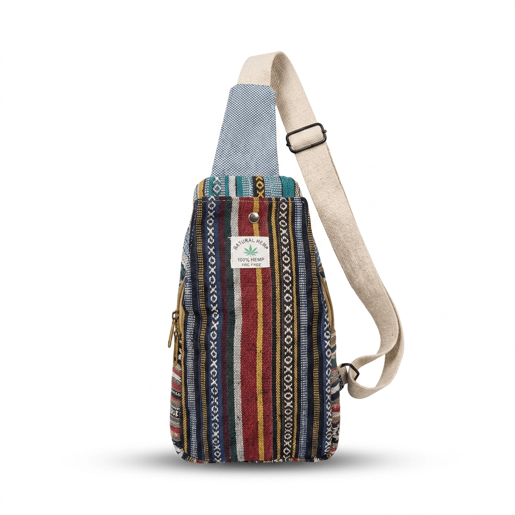 Hemp Cross Body Bag for Travel | Khojo - Hemp Bags - Khojo Store