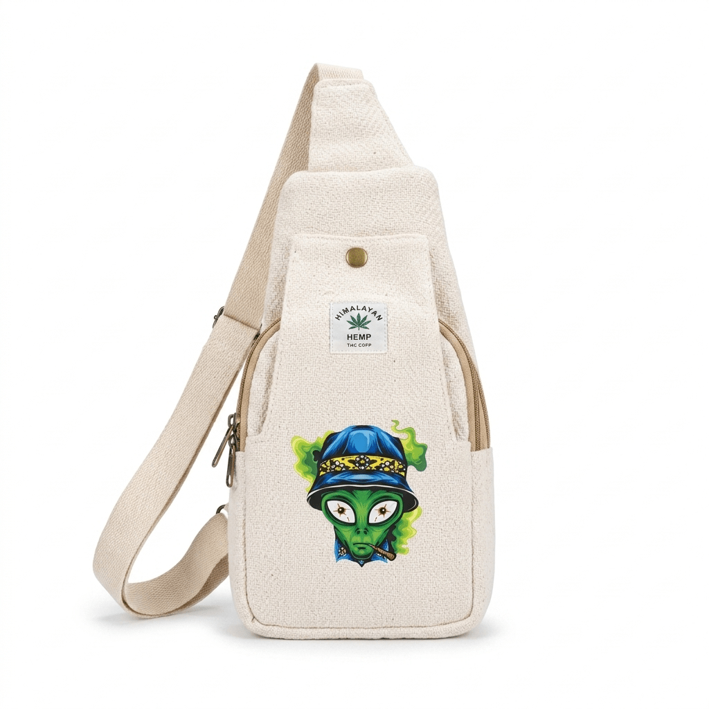 Hemp Crossbody Bag adjustable strap detail, Khojo