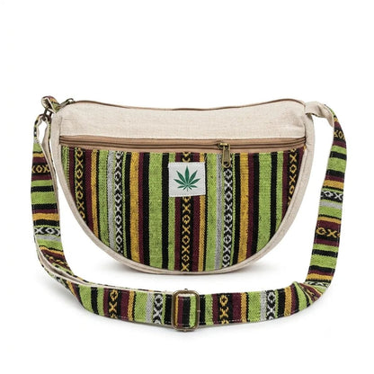 Side profile of the Khojo Hemp Drift Boat Bag showing its slim 4 cm depth