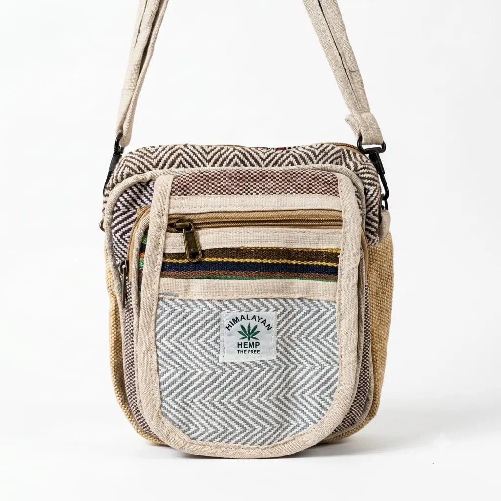 Hemp Hululu Sling Bag for Travel | Multicolor | Khojo - Hemp Bags - Khojo Store