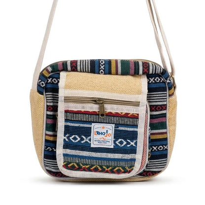 Hemp Hululu Sling Bag for Travel | Multicolor | Khojo - Hemp Bags - Khojo Store