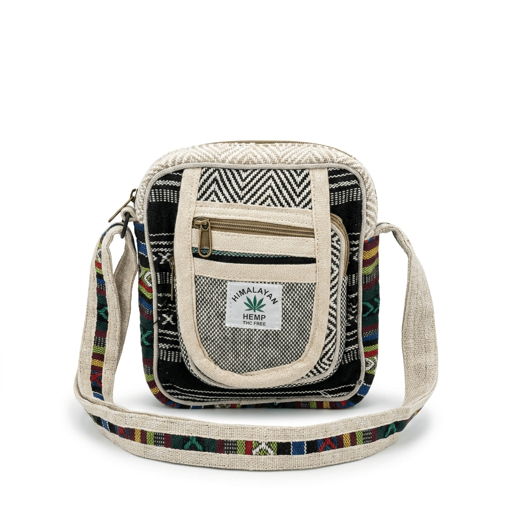Hemp Hululu Sling Bag for Travel | Multicolor | Khojo - Hemp Bags - Khojo Store