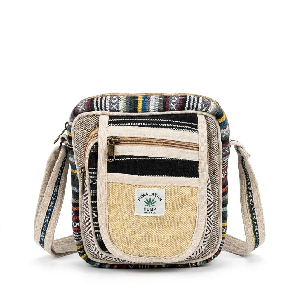Hemp Hululu Sling Bag for Travel | Multicolor | Khojo - Hemp Bags - Khojo Store