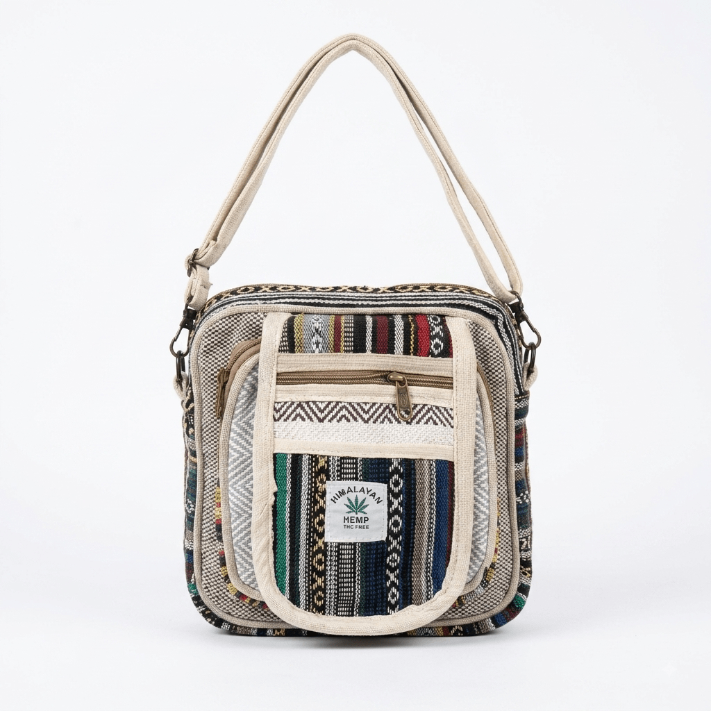 Hemp Hululu Sling Bag for Travel | Multicolor | Khojo - Hemp Bags - Khojo Store