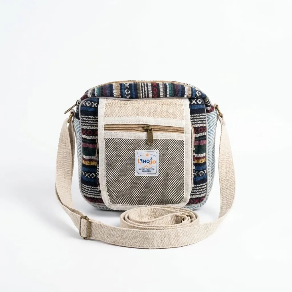 Hemp Hululu Sling Bag for Travel | Multicolor | Khojo - Hemp Bags - Khojo Store