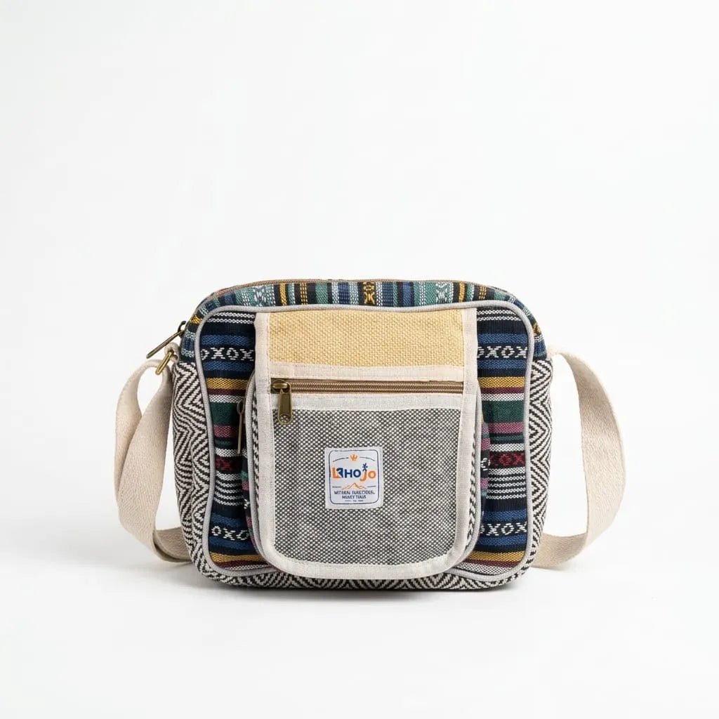 Hemp Hululu Sling Bag for Travel | Multicolor | Khojo - Hemp Bags - Khojo Store