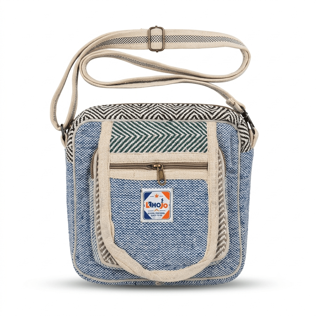 Hemp Hululu Sling Bag for Travel | Multicolor | Khojo - Hemp Bags - Khojo Store