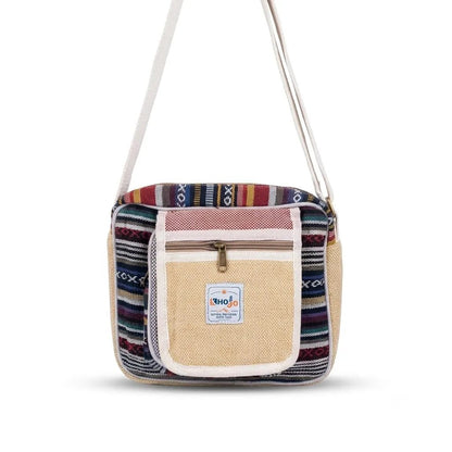 Hemp Hululu Sling Bag for Travel | Multicolor | Khojo - Hemp Bags - Khojo Store