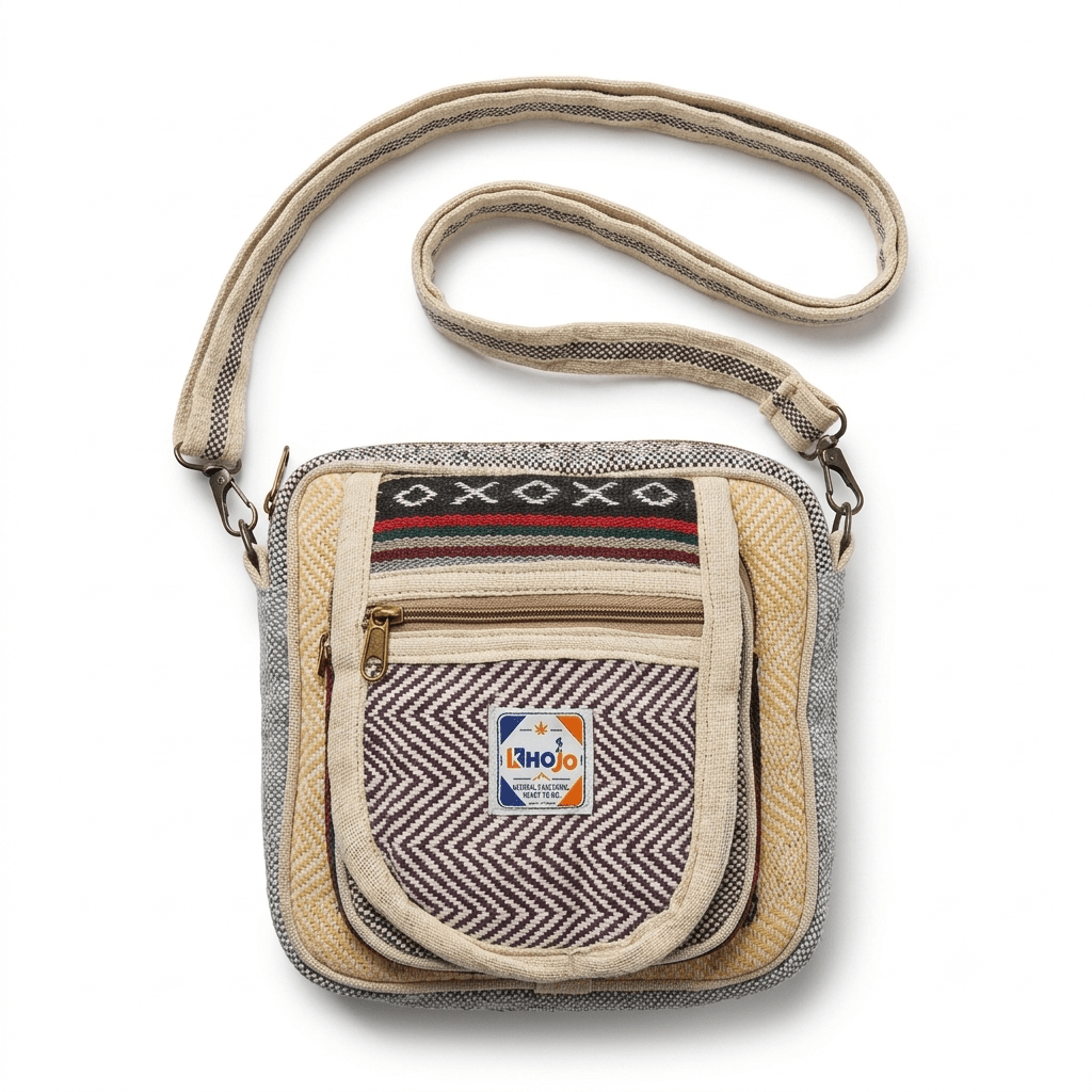 Hemp Hululu Sling Bag for Travel | Multicolor | Khojo - Hemp Bags - Khojo Store
