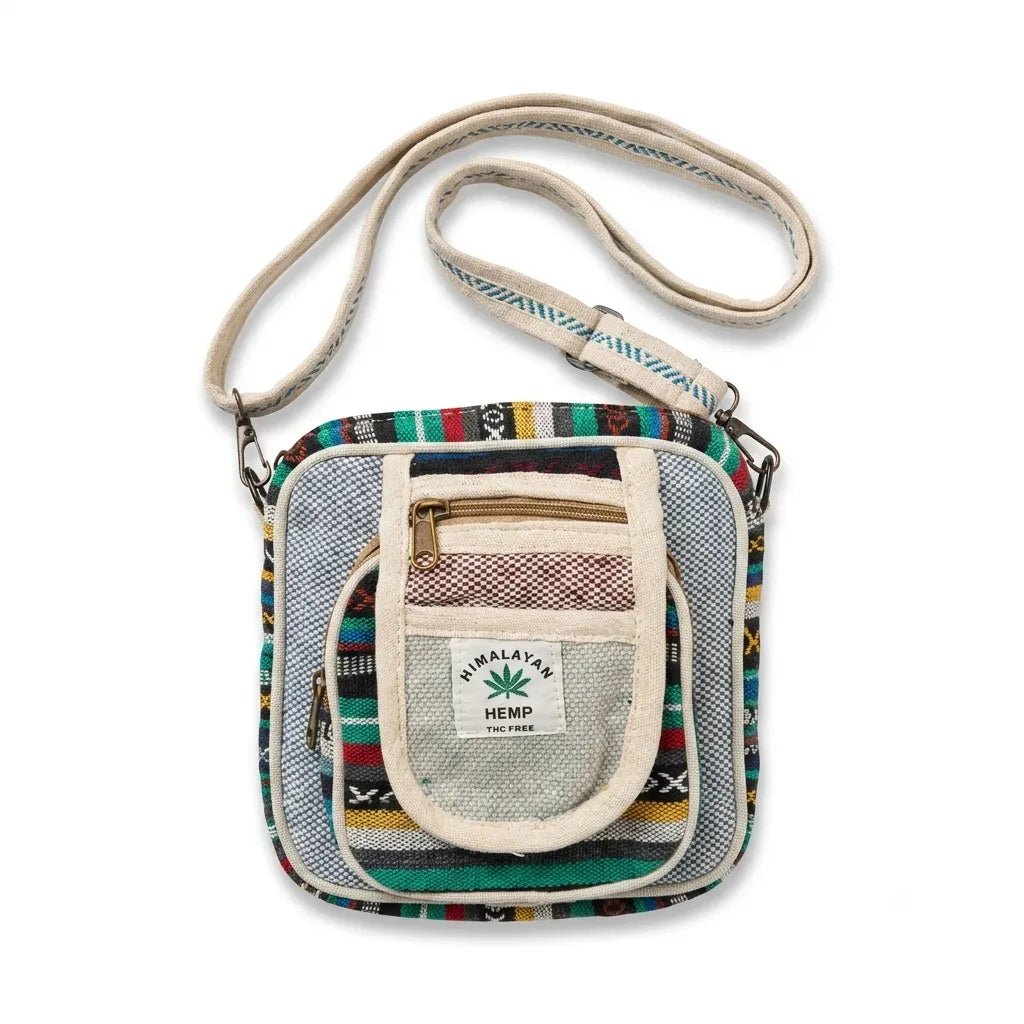 Hemp Hululu Sling Bag for Travel | Multicolor | Khojo - Hemp Bags - Khojo Store