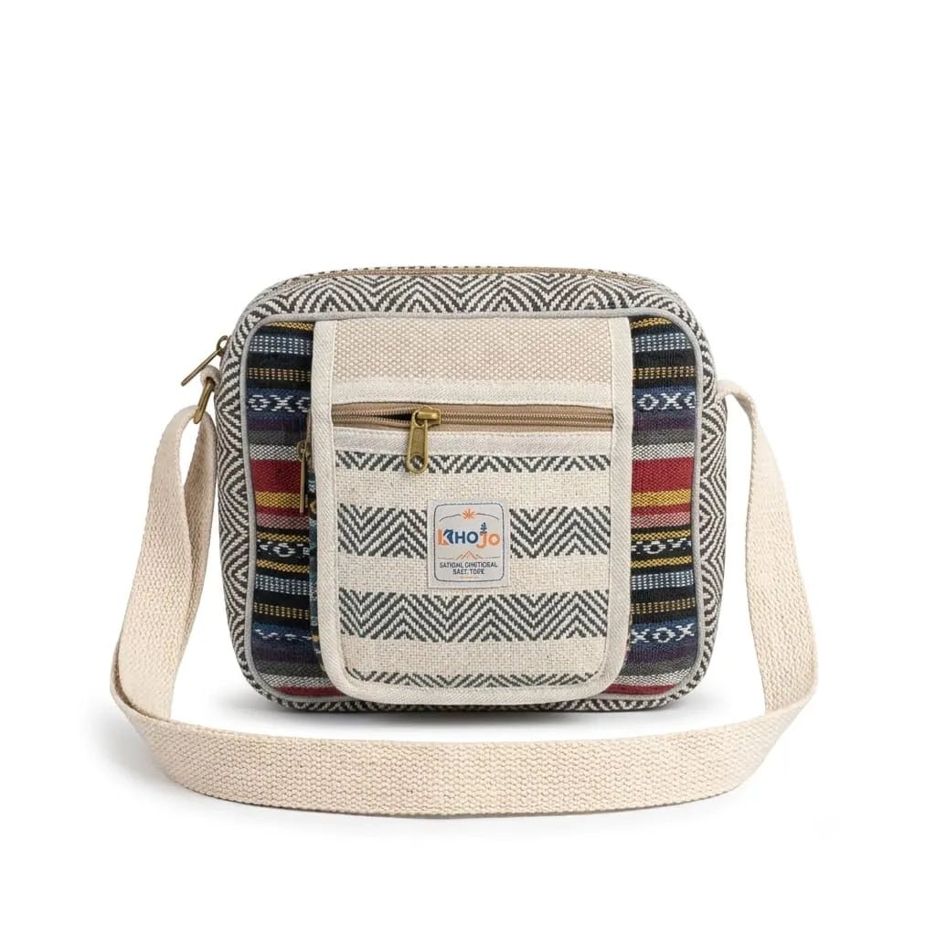 Hemp Hululu Sling Bag for Travel | Multicolor | Khojo - Hemp Bags - Khojo Store
