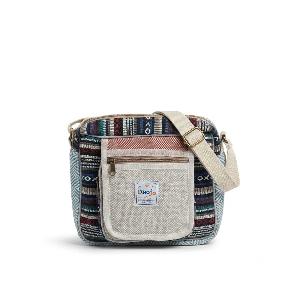 Hemp Hululu Sling Bag for Travel | Multicolor | Khojo - Hemp Bags - Khojo Store