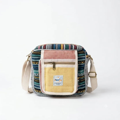 Hemp Hululu Sling Bag for Travel | Multicolor | Khojo - Hemp Bags - Khojo Store