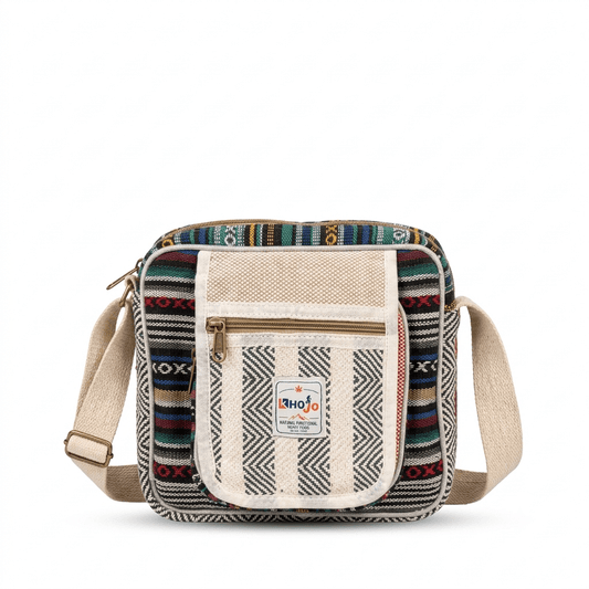 Hemp Hululu Sling Bag for Travel | Multicolor | Khojo - Hemp Bags - Khojo Store