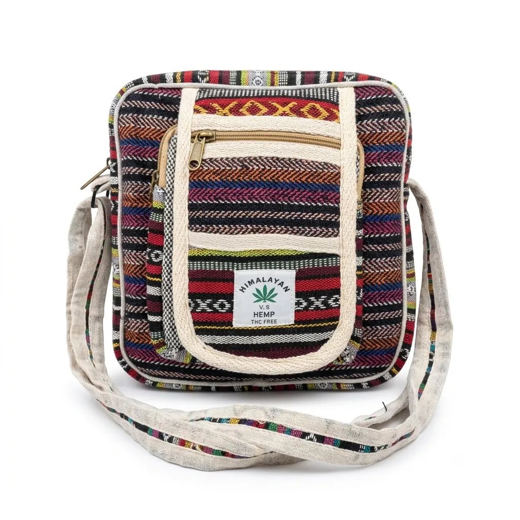 Hemp Hululu Sling Bag for Travel | Multicolor | Khojo - Hemp Bags - Khojo Store