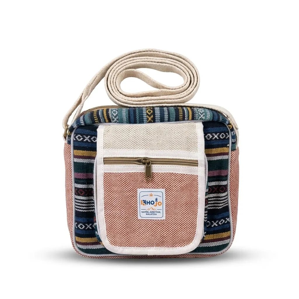 Hemp Hululu Sling Bag for Travel | Multicolor | Khojo - Hemp Bags - Khojo Store