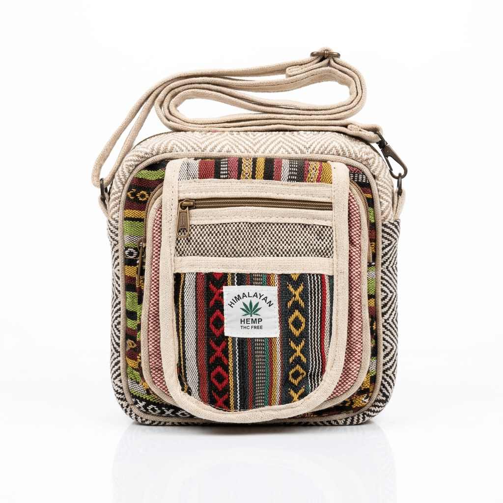 Hemp Hululu Sling Bag for Travel | Multicolor | Khojo - Hemp Bags - Khojo Store