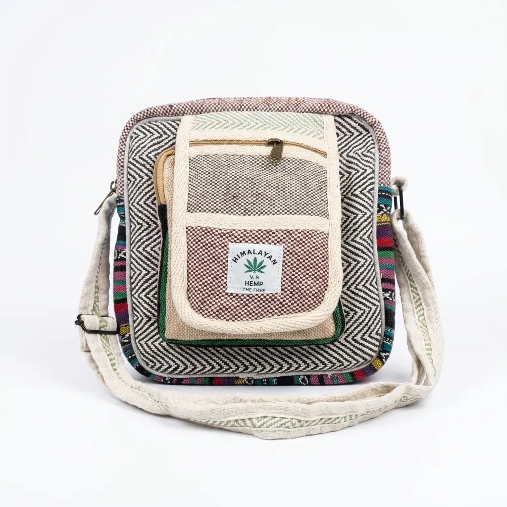 Hemp Hululu Sling Bag for Travel | Multicolor | Khojo - Hemp Bags - Khojo Store