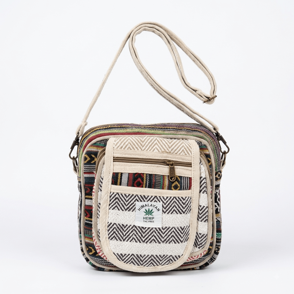 Hemp Hululu Sling Bag for Travel | Multicolor | Khojo - Hemp Bags - Khojo Store