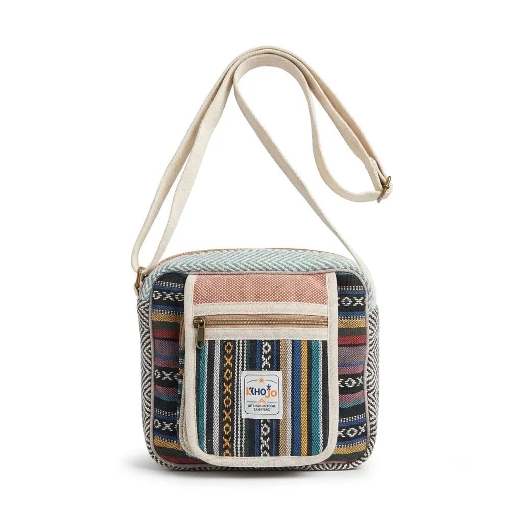 Hemp Hululu Sling Bag for Travel | Multicolor | Khojo - Hemp Bags - Khojo Store