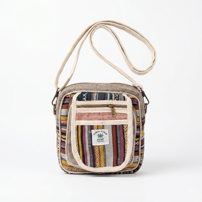 Hemp Hululu Sling Bag for Travel | Multicolor | Khojo - Hemp Bags - Khojo Store