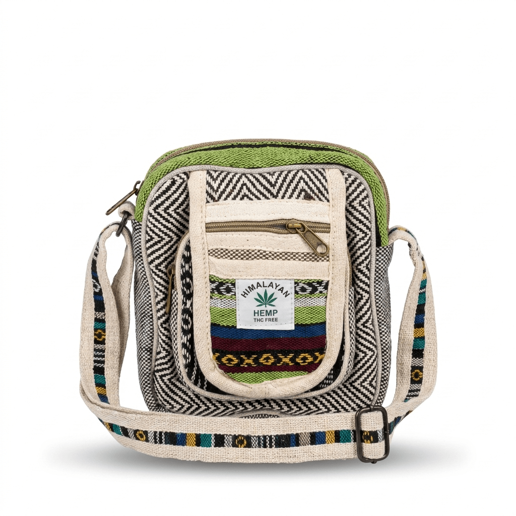 Hemp Hululu Sling Bag for Travel | Multicolor | Khojo - Hemp Bags - Khojo Store