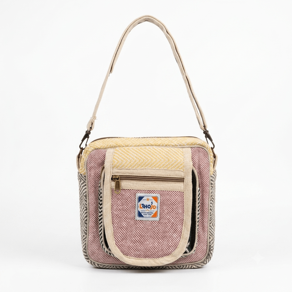 Hemp Hululu Sling Bag for Travel | Multicolor | Khojo - Hemp Bags - Khojo Store