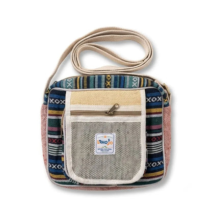 Hemp Hululu Sling Bag for Travel | Multicolor | Khojo - Hemp Bags - Khojo Store
