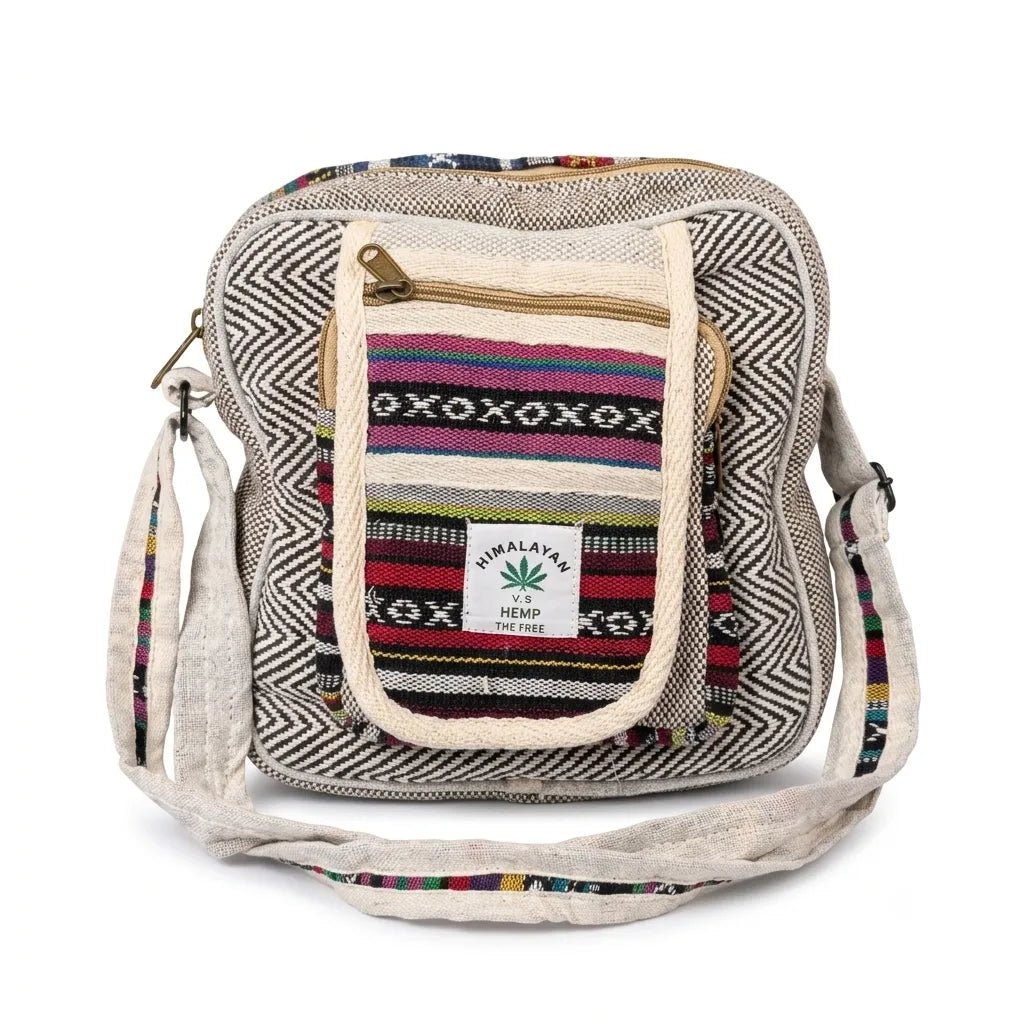 Hemp Hululu Sling Bag for Travel | Multicolor | Khojo - Hemp Bags - Khojo Store