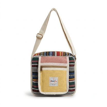 Hemp Hululu Sling Bag for Travel | Multicolor | Khojo - Hemp Bags - Khojo Store