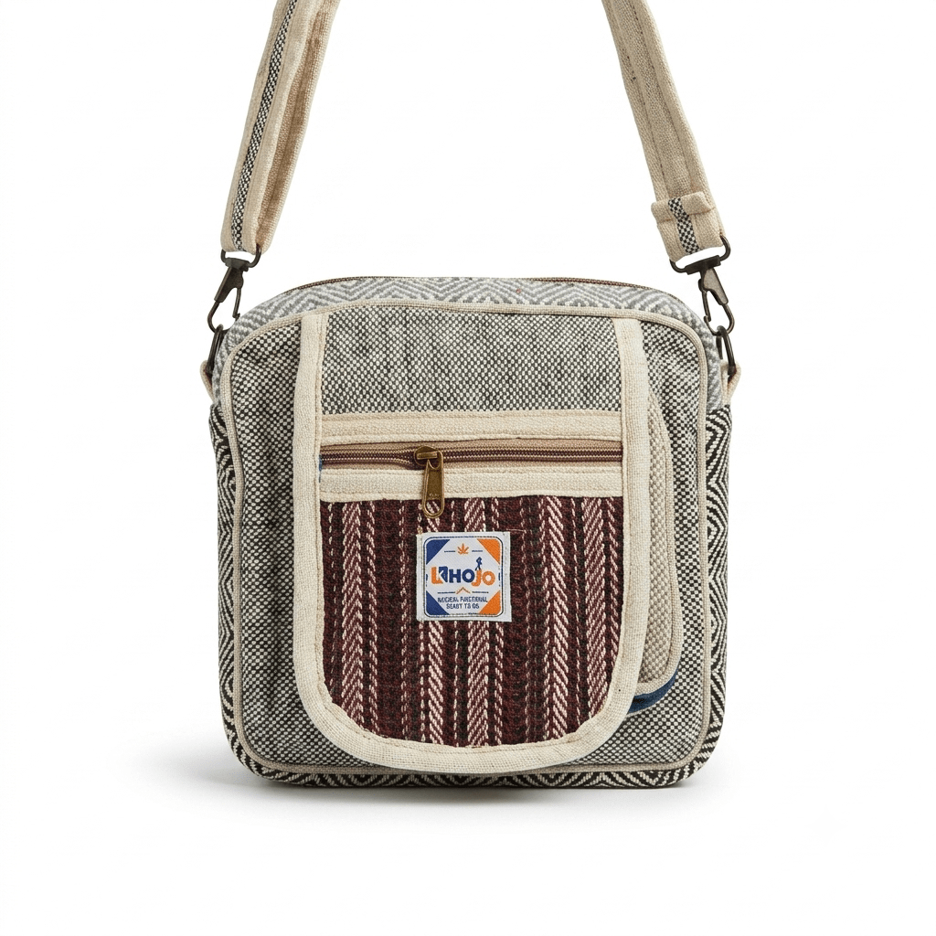 Hemp Hululu Sling Bag for Travel | Multicolor | Khojo - Hemp Bags - Khojo Store