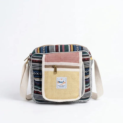 Hemp Hululu Sling Bag for Travel | Multicolor | Khojo - Hemp Bags - Khojo Store