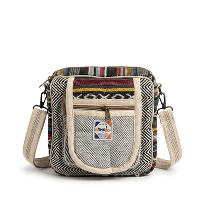 Hemp Hululu Sling Bag for Travel | Multicolor | Khojo - Hemp Bags - Khojo Store
