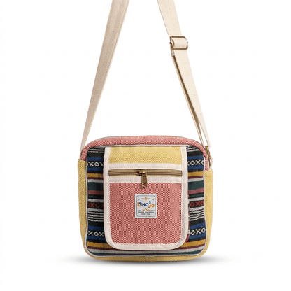 Hemp Hululu Sling Bag for Travel | Multicolor | Khojo - Hemp Bags - Khojo Store