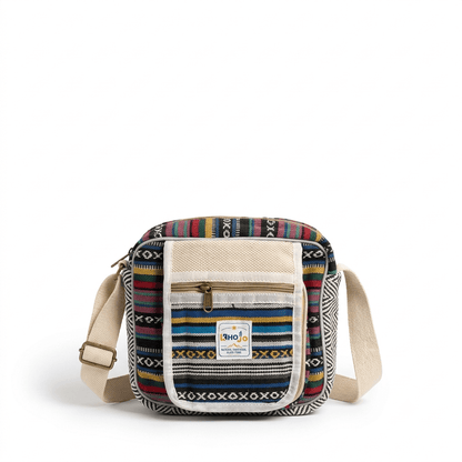 Hemp Hululu Sling Bag for Travel | Multicolor | Khojo - Hemp Bags - Khojo Store