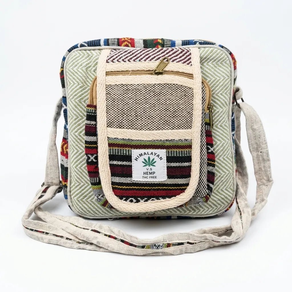 Hemp Hululu Sling Bag for Travel | Multicolor | Khojo - Hemp Bags - Khojo Store