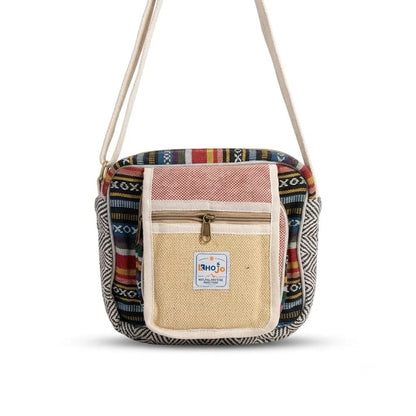 Hemp Hululu Sling Bag for Travel | Multicolor | Khojo - Hemp Bags - Khojo Store