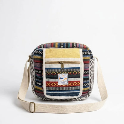 Hemp Hululu Sling Bag for Travel | Multicolor | Khojo - Hemp Bags - Khojo Store