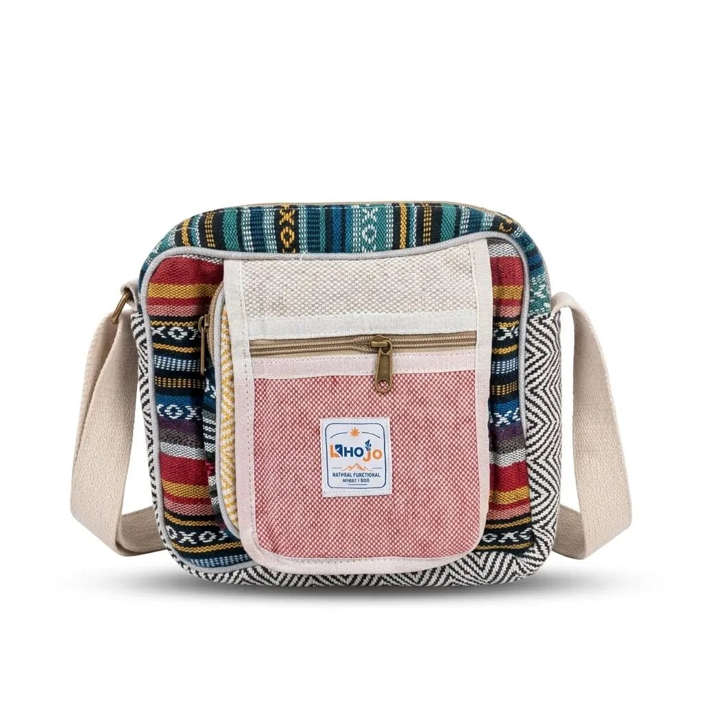 Hemp Hululu Sling Bag for Travel | Multicolor | Khojo - Hemp Bags - Khojo Store