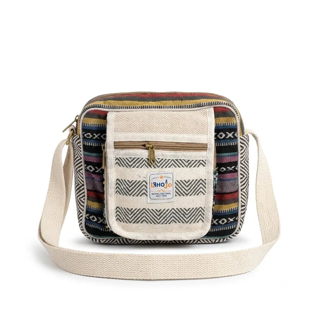 Hemp Hululu Sling Bag for Travel | Multicolor | Khojo - Hemp Bags - Khojo Store