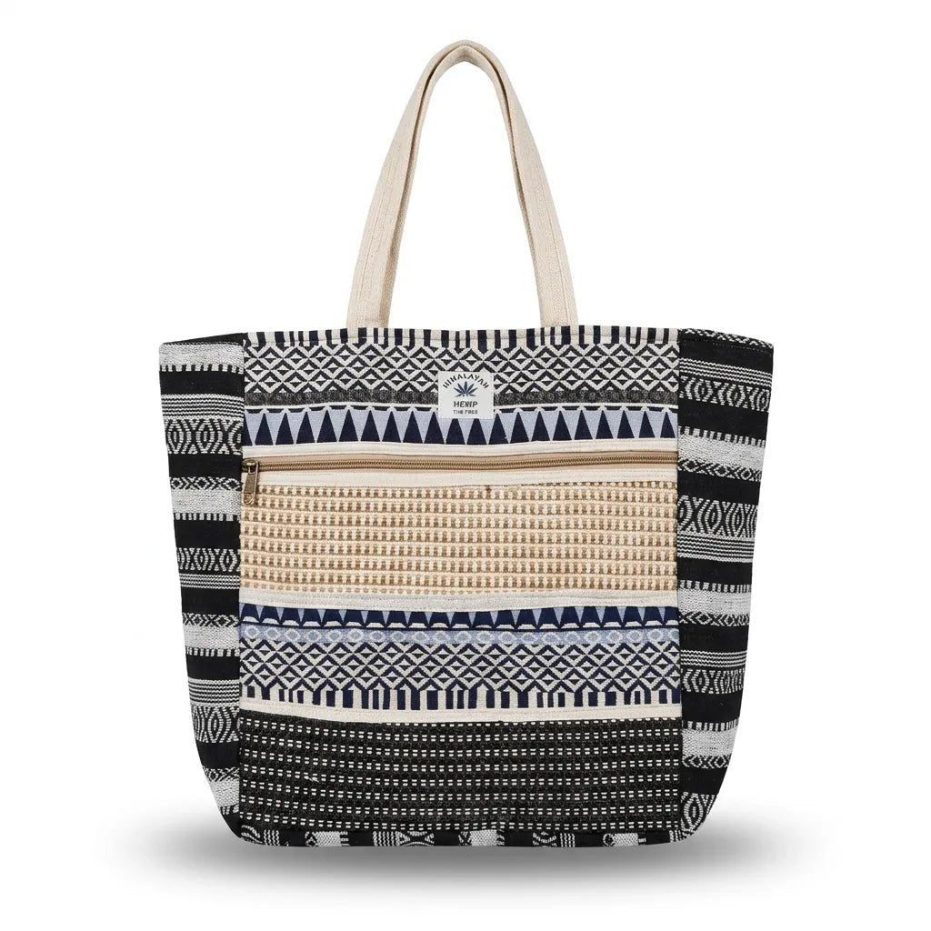 Hemp Multicolor Tote Bag for Conscious Travelers | Khojo - Hemp Bags - Khojo Store
