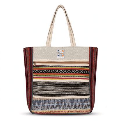 Hemp Multicolor Tote Bag for Conscious Travelers | Khojo - Hemp Bags - Khojo Store