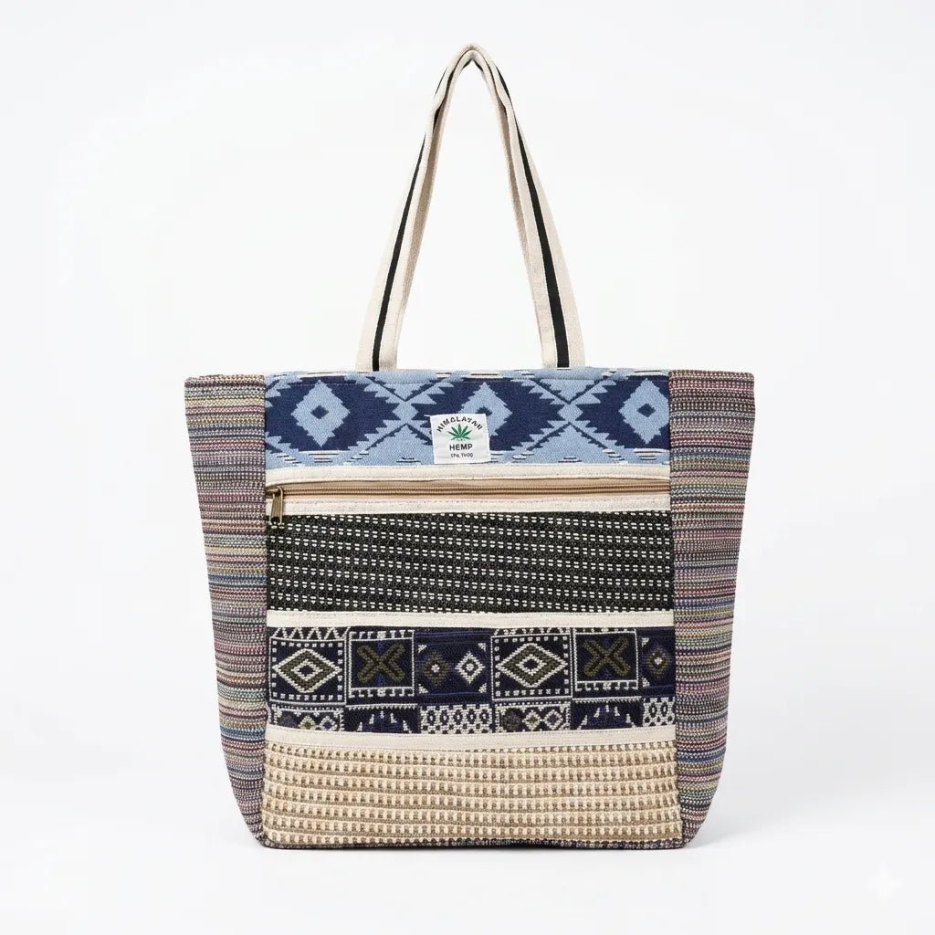 Hemp Multicolor Tote Bag for Conscious Travelers | Khojo - Hemp Bags - Khojo Store