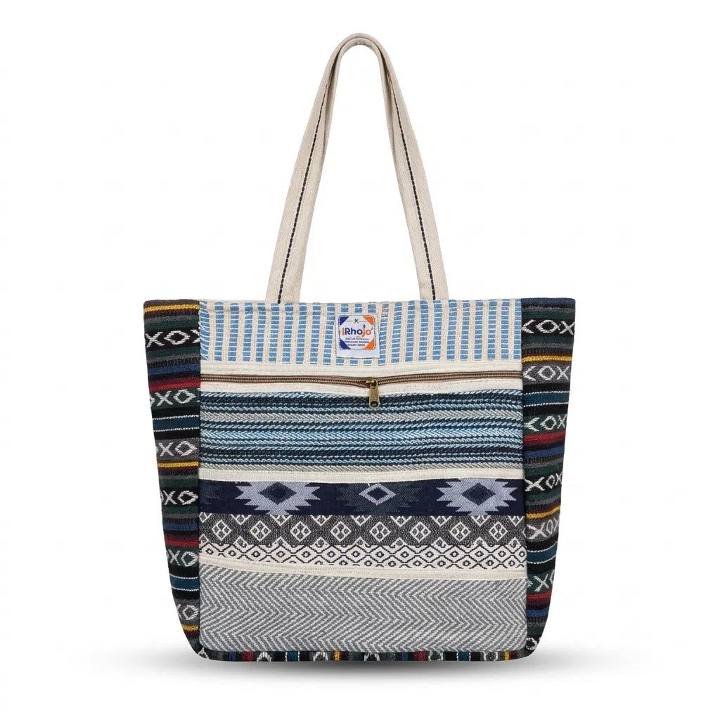 Hemp Multicolor Tote Bag for Conscious Travelers | Khojo - Hemp Bags - Khojo Store