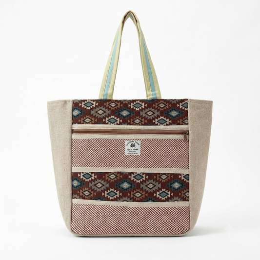 Hemp Multicolor Tote Bag for Conscious Travelers | Khojo - Hemp Bags - Khojo Store