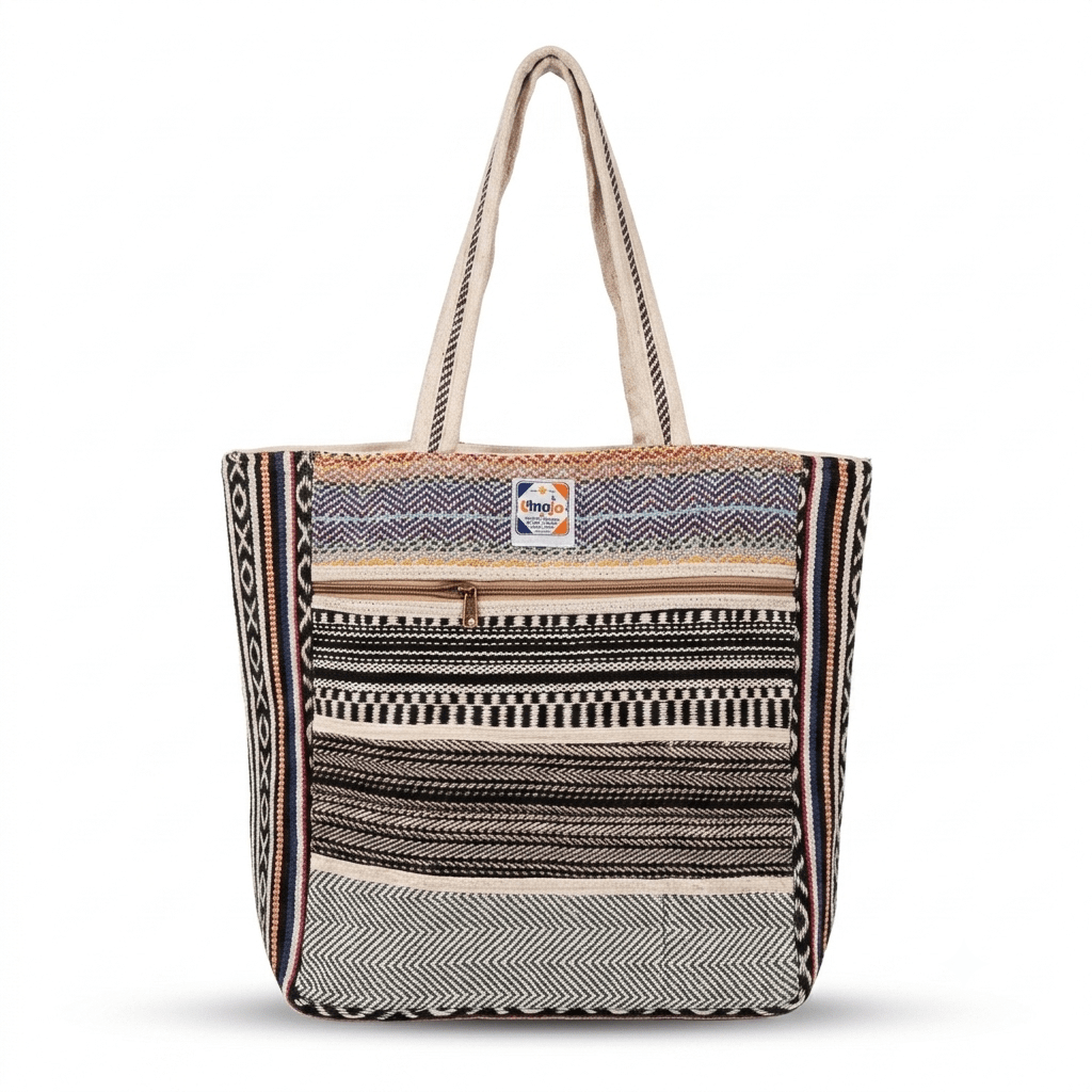 Hemp Multicolor Tote Bag for Conscious Travelers | Khojo - Hemp Bags - Khojo Store