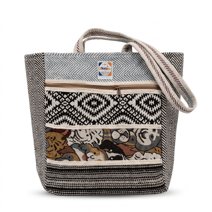 Hemp Multicolor Tote Bag for Conscious Travelers | Khojo - Hemp Bags - Khojo Store