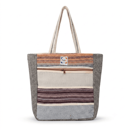 Hemp Multicolor Tote Bag for Conscious Travelers | Khojo - Hemp Bags - Khojo Store
