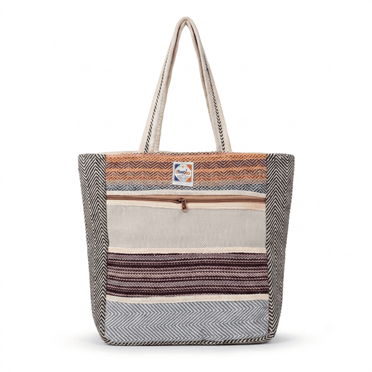 Hemp Multicolor Tote Bag for Conscious Travelers | Khojo - Hemp Bags - Khojo Store