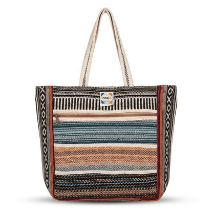 Hemp Multicolor Tote Bag for Conscious Travelers | Khojo - Hemp Bags - Khojo Store
